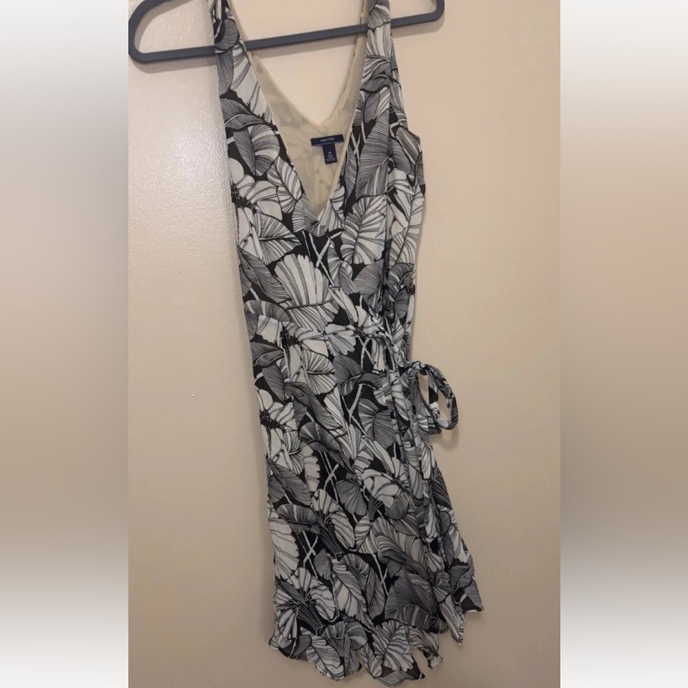 VTG, Nautica, Women’s 100% Silk Dress, Floral Midi Dress, Comfort, Coastal, 12/L